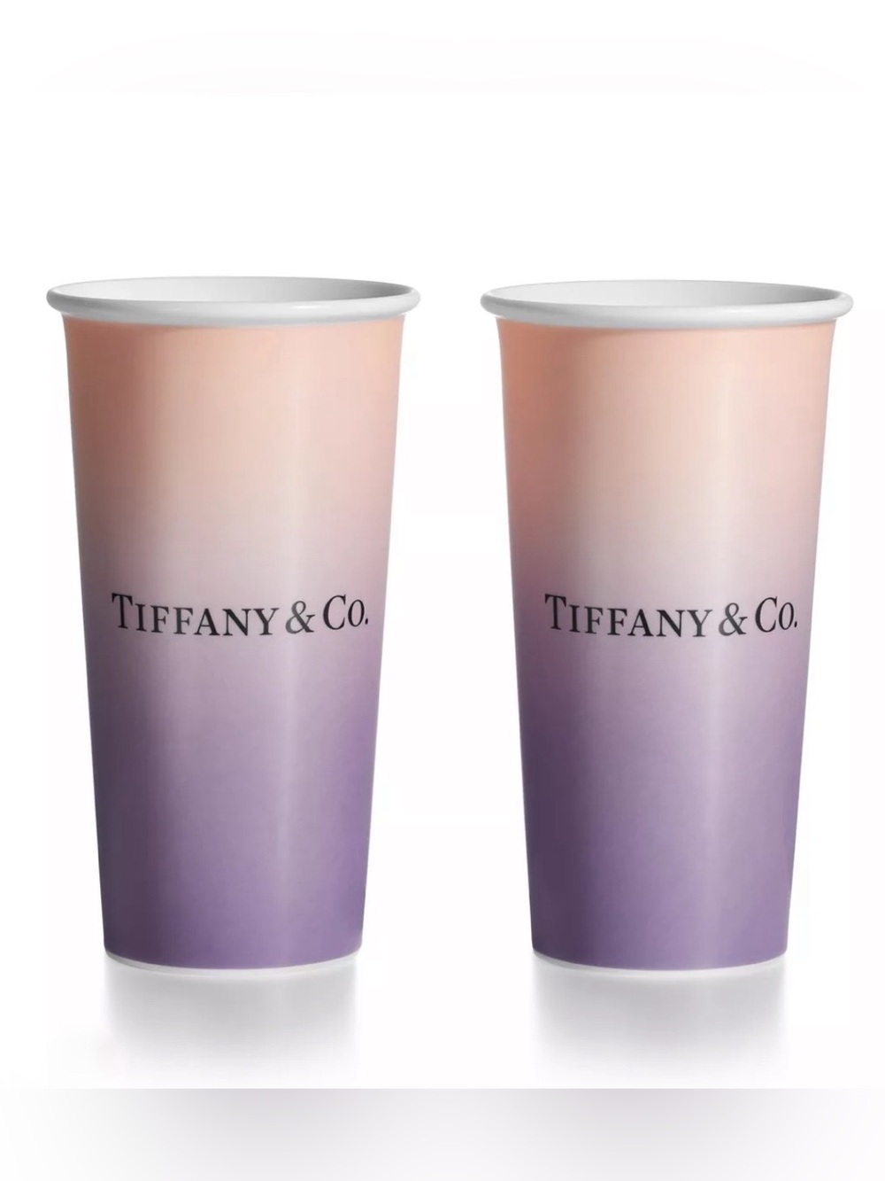 Tiffany & Co. Large Coffee Cups in Infinity Morganite Bone China
